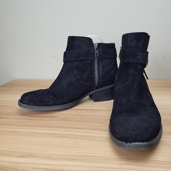 Born Womens Morocco BR0028509 Black Suede Round Toe Ankle Booties Size 8.5 - Picture 7 of 9